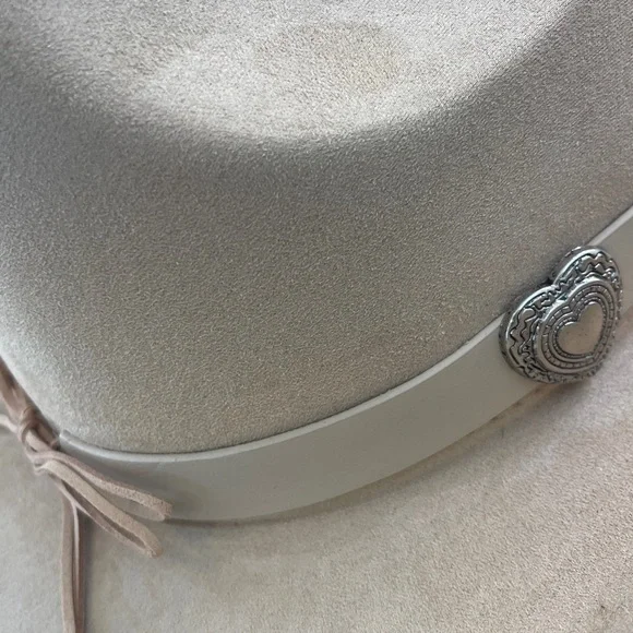 HAT western cowboy cowgirl felt camel heart buckle hatband micro suede NWT - Picture 5 of 7